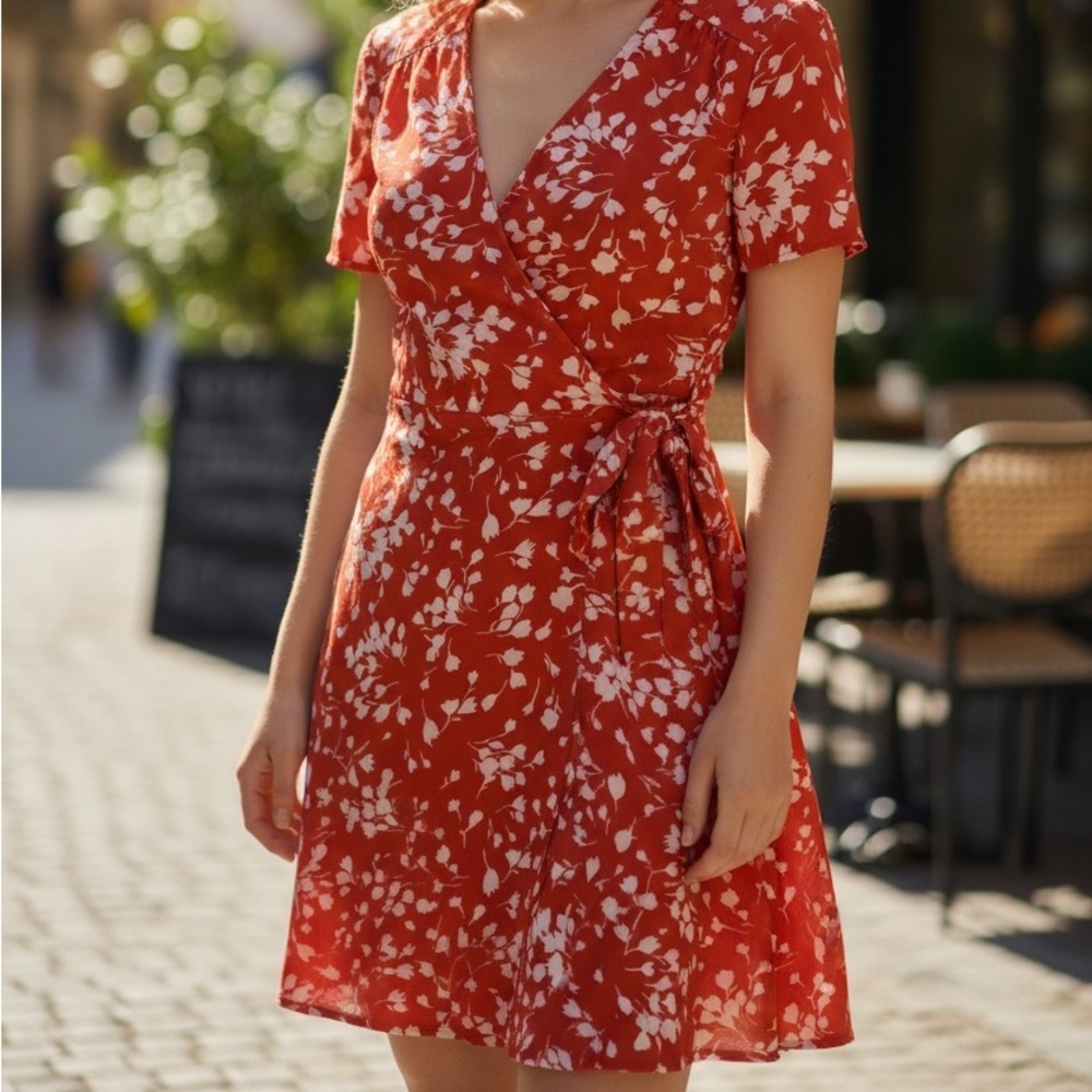 J. Crew Red Floral Mini Dress